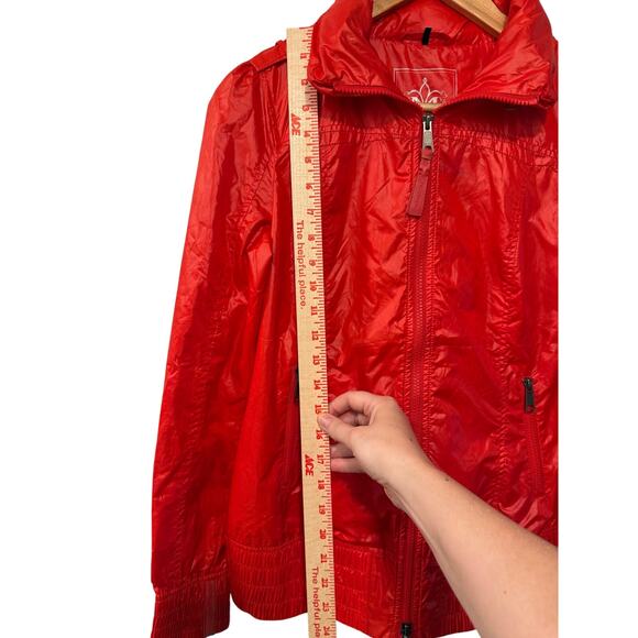 NEW! Mackage Womans S Perla Rain Jacket $750 Waterproof Coat Hidden Hood Red - Picture 9 of 13